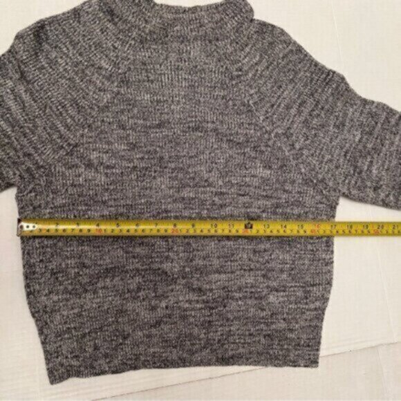 Free People Cotton  Too Good Pullover Sweater Black Heathered  EUC XS - Picture 10 of 12